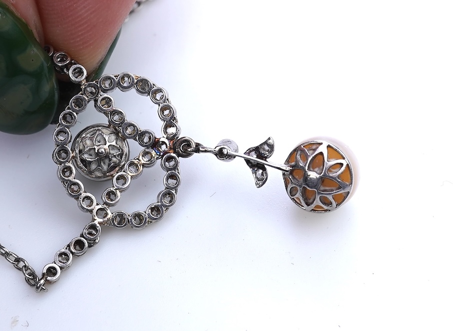 A Belle Epoque pearl and diamond pendant, early 20th century